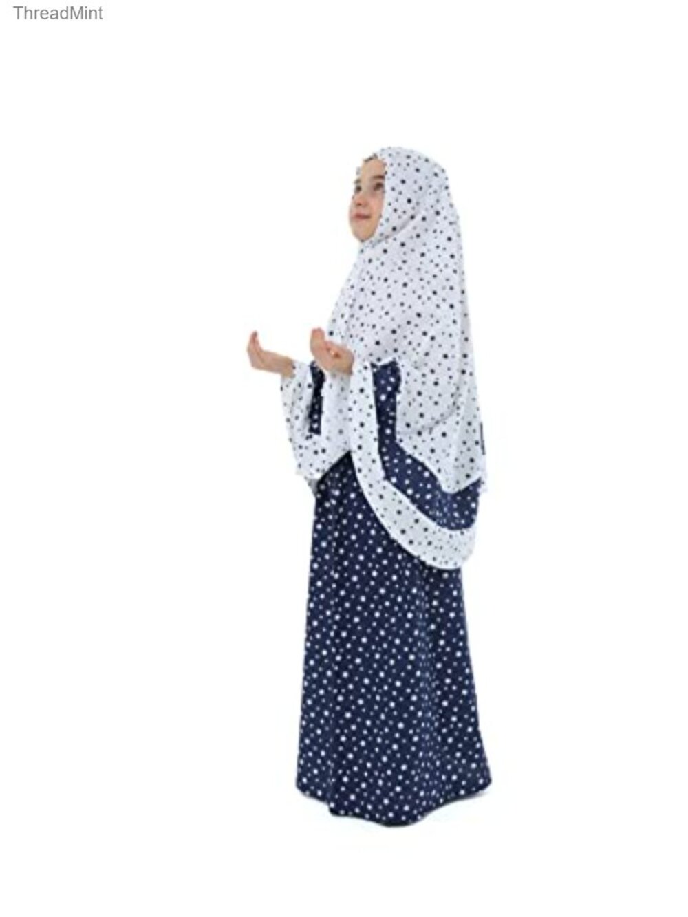 Girls Muslim Prayer Dress Islamic Clothing Cotton Lightweight A-Line Sleeveless